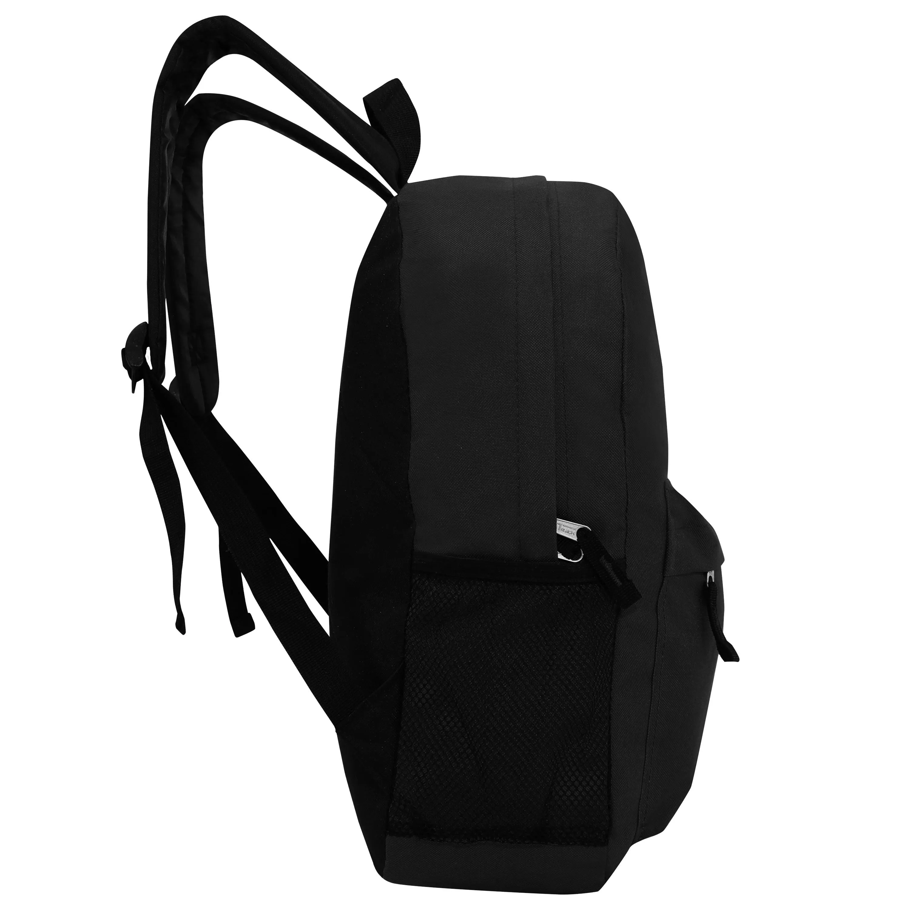 12 Black Wholesale Track Brand 17" Backpacks and 12 School Supply Kits of Your Choice