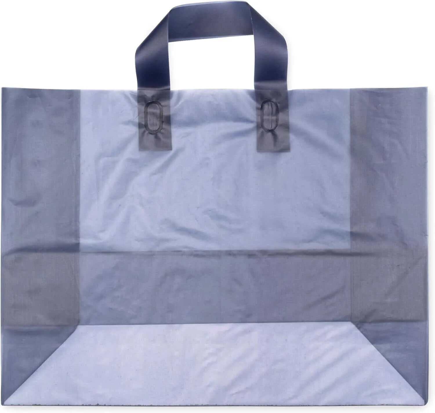 16x6x12 Large Frosted Navy Blue Plastic Bags with Handles