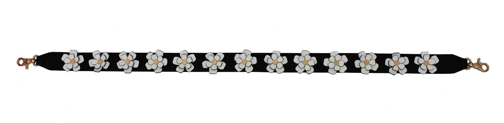 3D Flowers Guitar Strap in Black & White