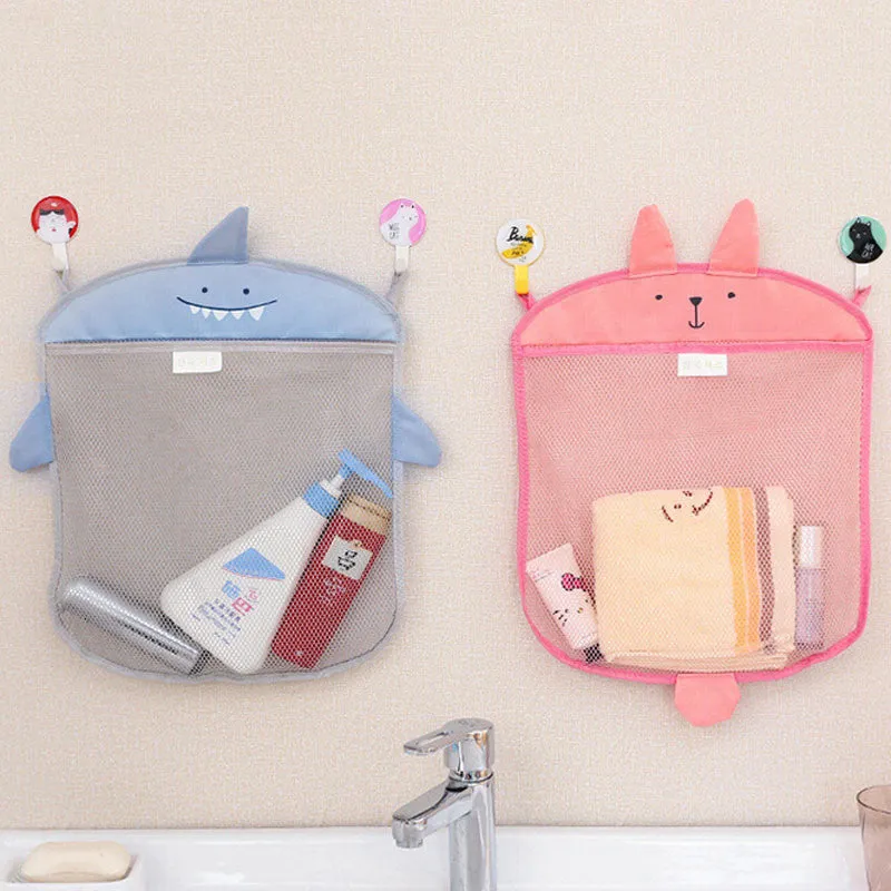 40*35cm Baby Bathroom Mesh Bag Child Bath Toy Bag Net  Cartoon Animal Shape Waterproof Cloth Toy Baskets