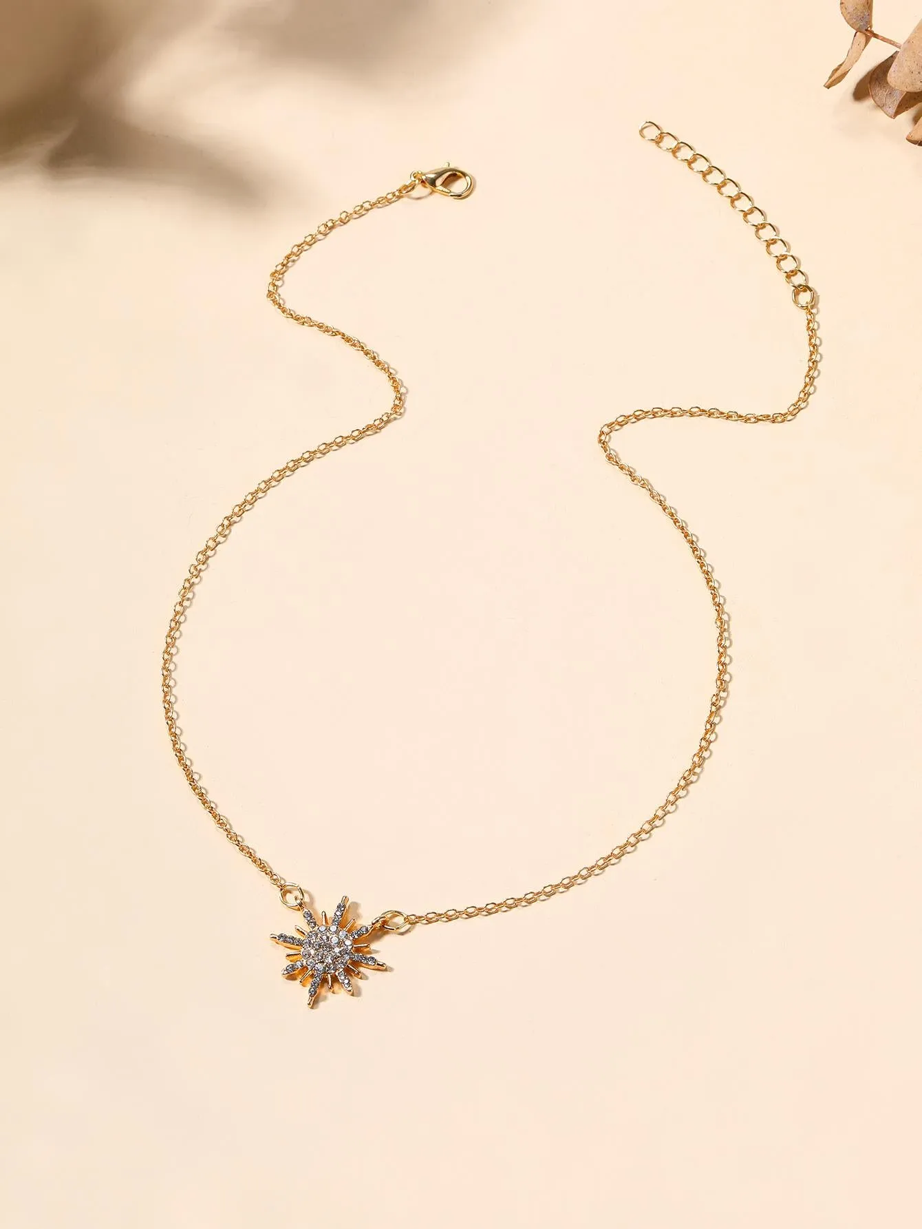 Amy Fashion - 1pc Fashion Zinc Alloy Rhinestone Star Pendant Necklace