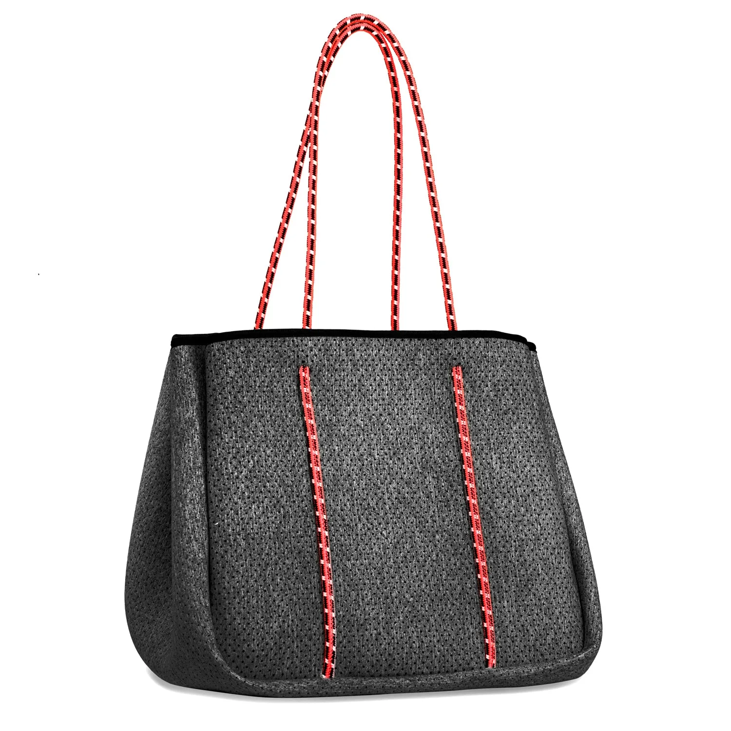 Annabel Ingall - Sporty Spice Neoprene Tote in Black Heather with Pink Straps