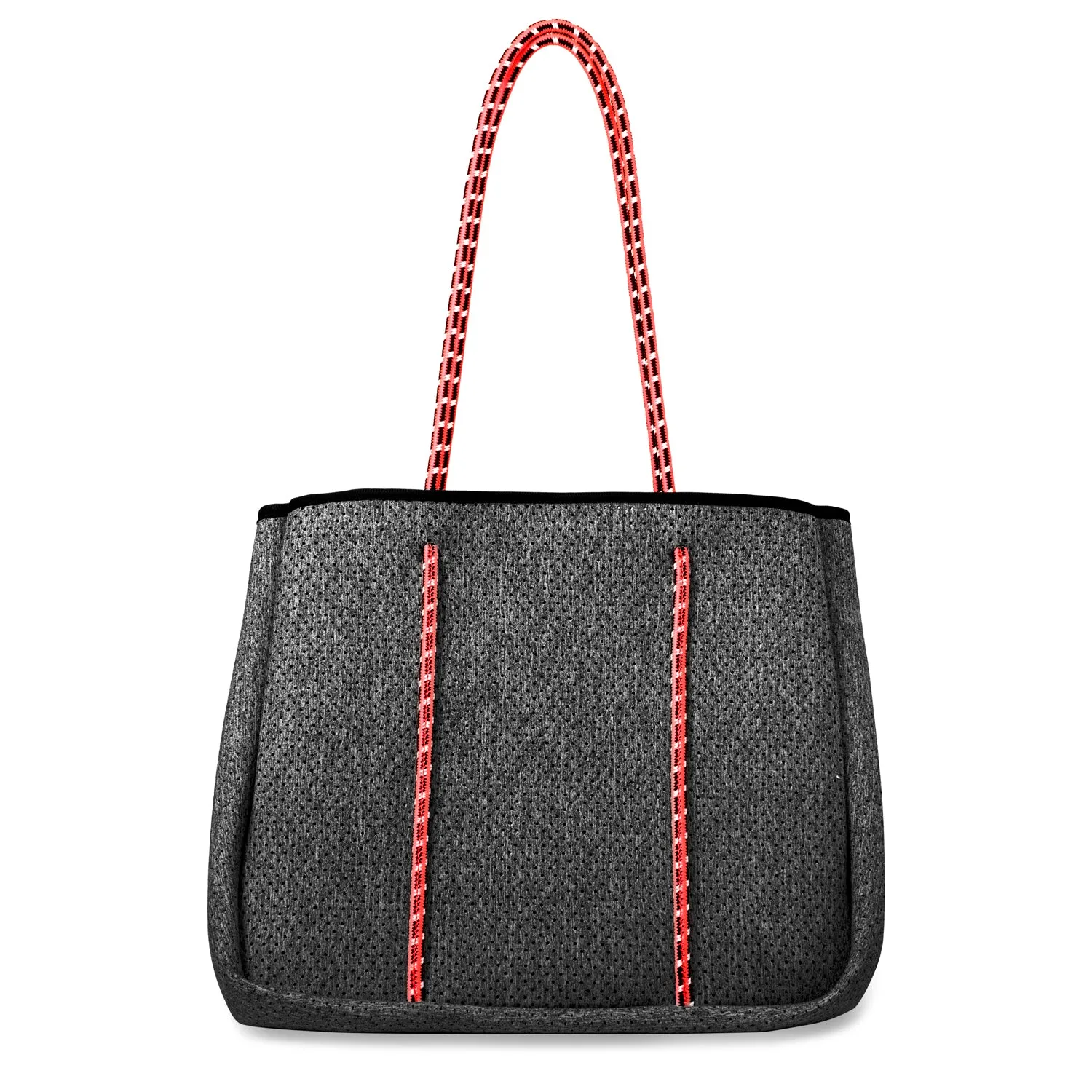 Annabel Ingall - Sporty Spice Neoprene Tote in Black Heather with Pink Straps