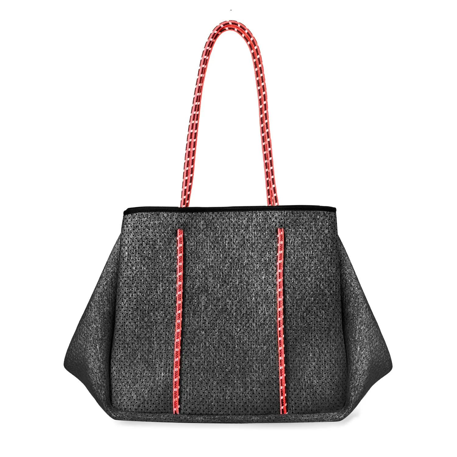 Annabel Ingall - Sporty Spice Neoprene Tote in Black Heather with Pink Straps