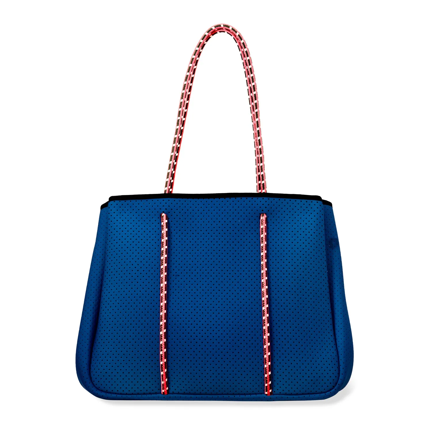 Annabel Ingall - Sporty Spice Neoprene Tote in Cobalt with Coral Straps