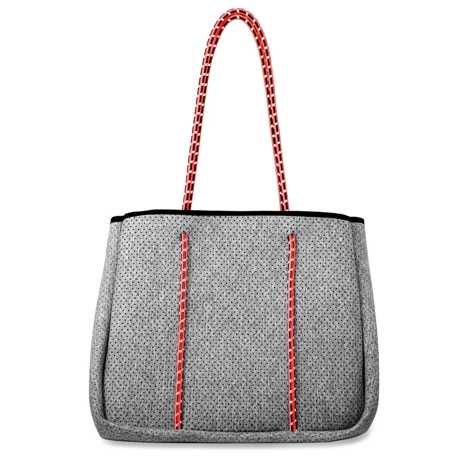 Annabel Ingall - Sporty Spice Neoprene Tote in Light Heather with Coral Straps