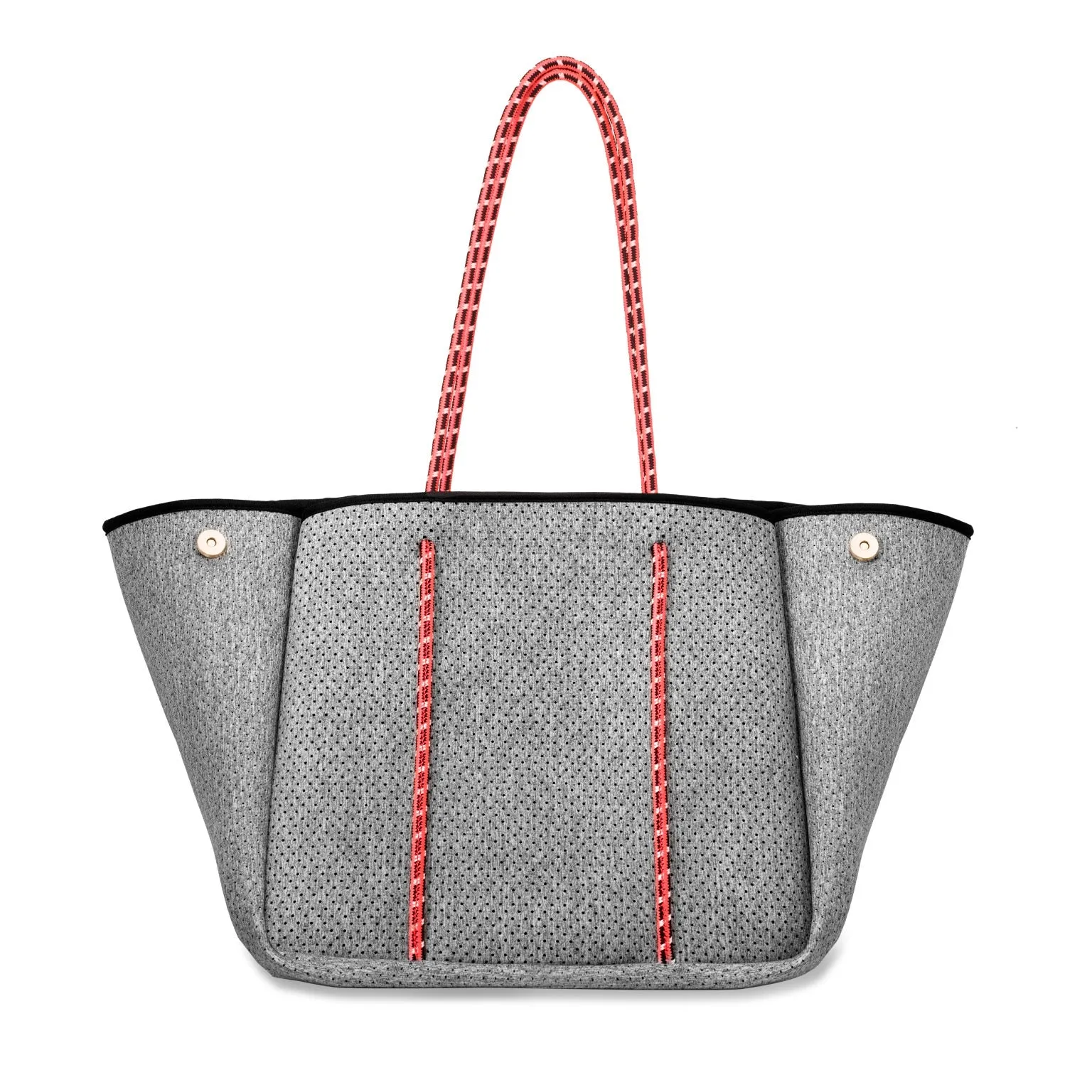 Annabel Ingall - Sporty Spice Neoprene Tote in Light Heather with Coral Straps