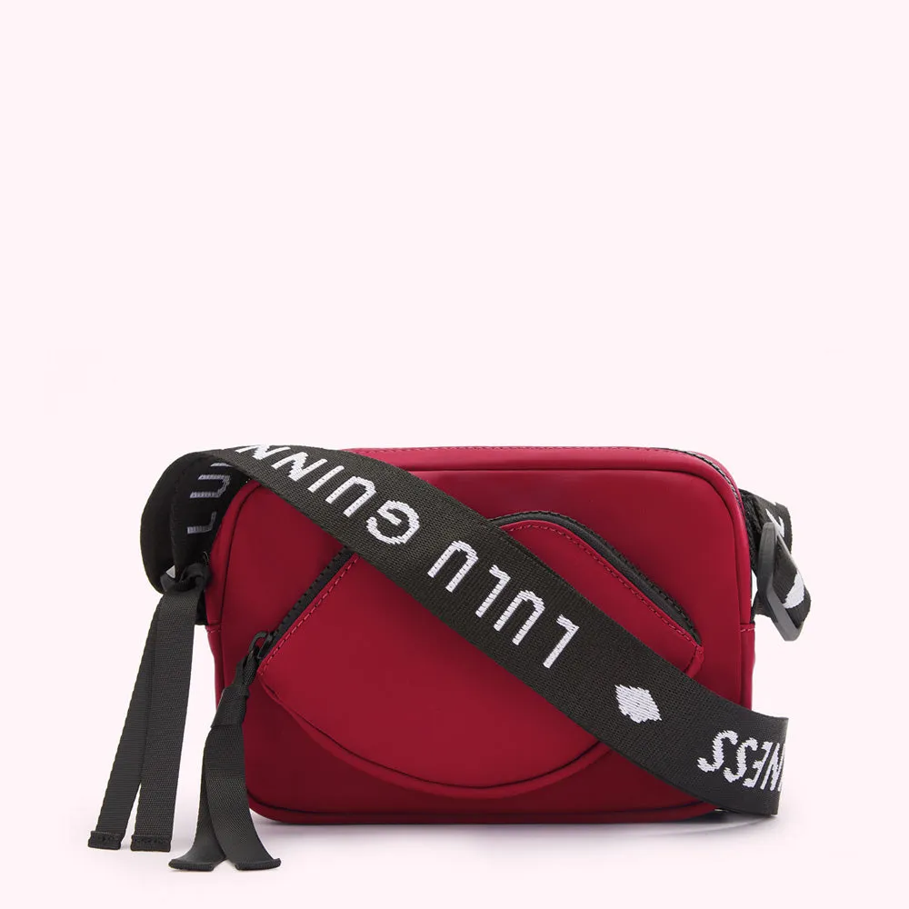 BEET RED NYLON PAM CROSSBODY BAG