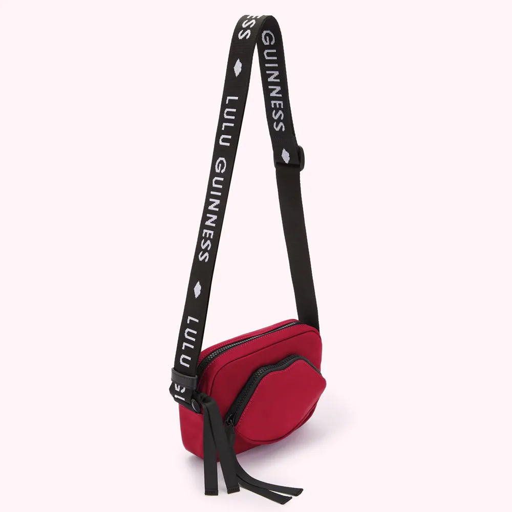 BEET RED NYLON PAM CROSSBODY BAG