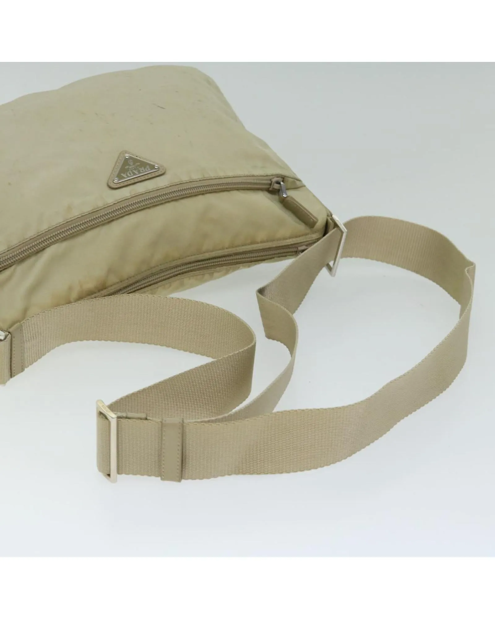 Beige Nylon Shoulder Bag by Prada