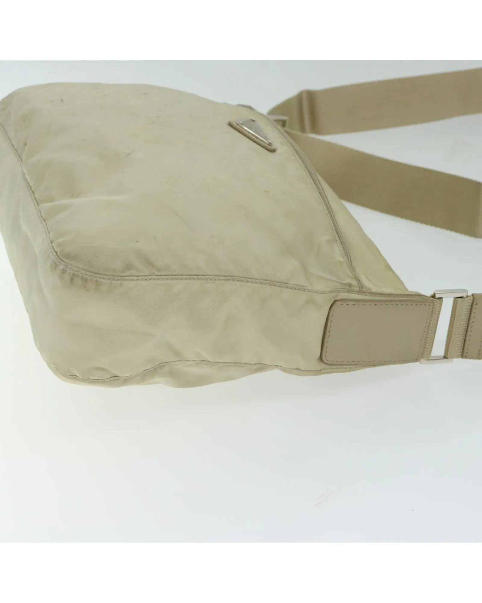 Beige Nylon Shoulder Bag by Prada