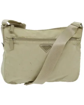 Beige Nylon Shoulder Bag by Prada