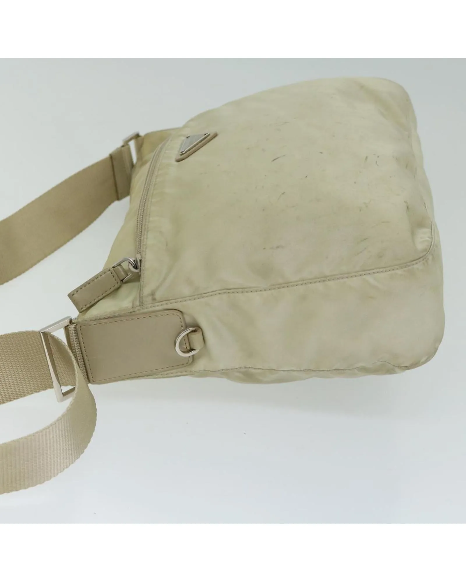 Beige Nylon Shoulder Bag by Prada