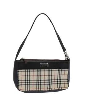 Beige Nylon Shoulder Bag with Nova Check Design