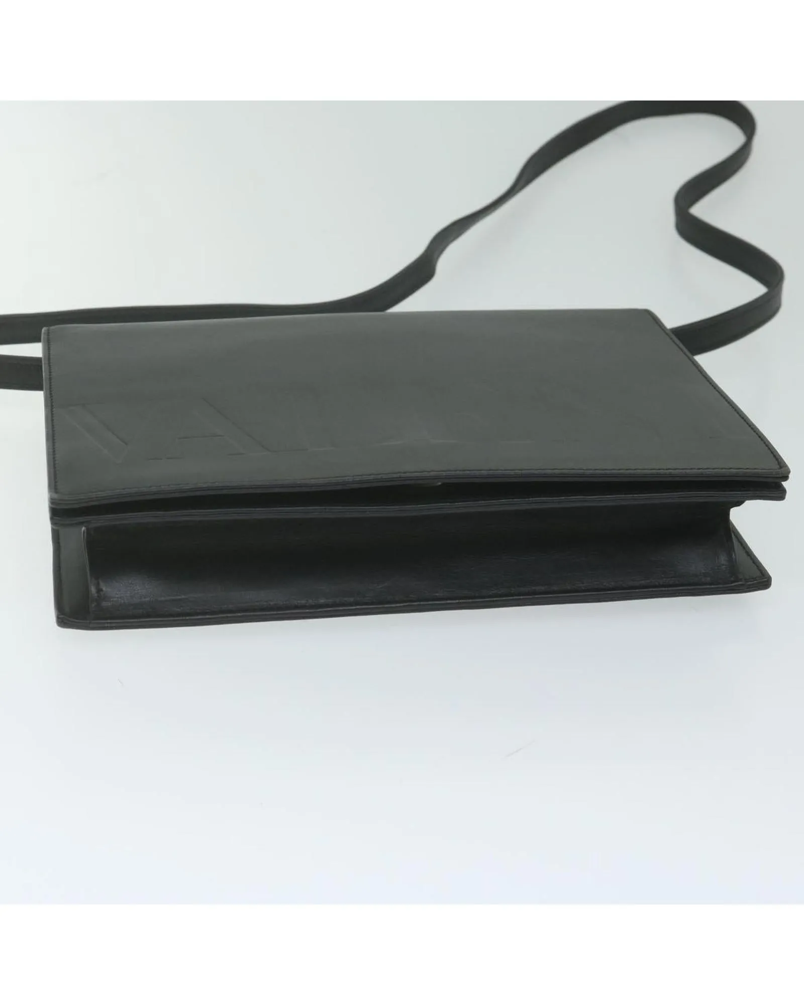 Black Leather Shoulder Bag with Dust Bag - Made in Italy