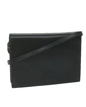 Black Leather Shoulder Bag with Dust Bag - Made in Italy