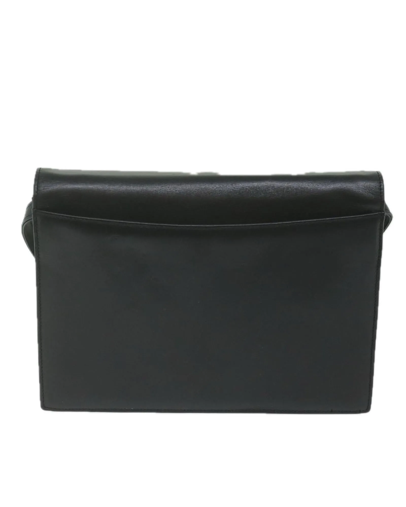 Black Leather Shoulder Bag with Dust Bag - Made in Italy