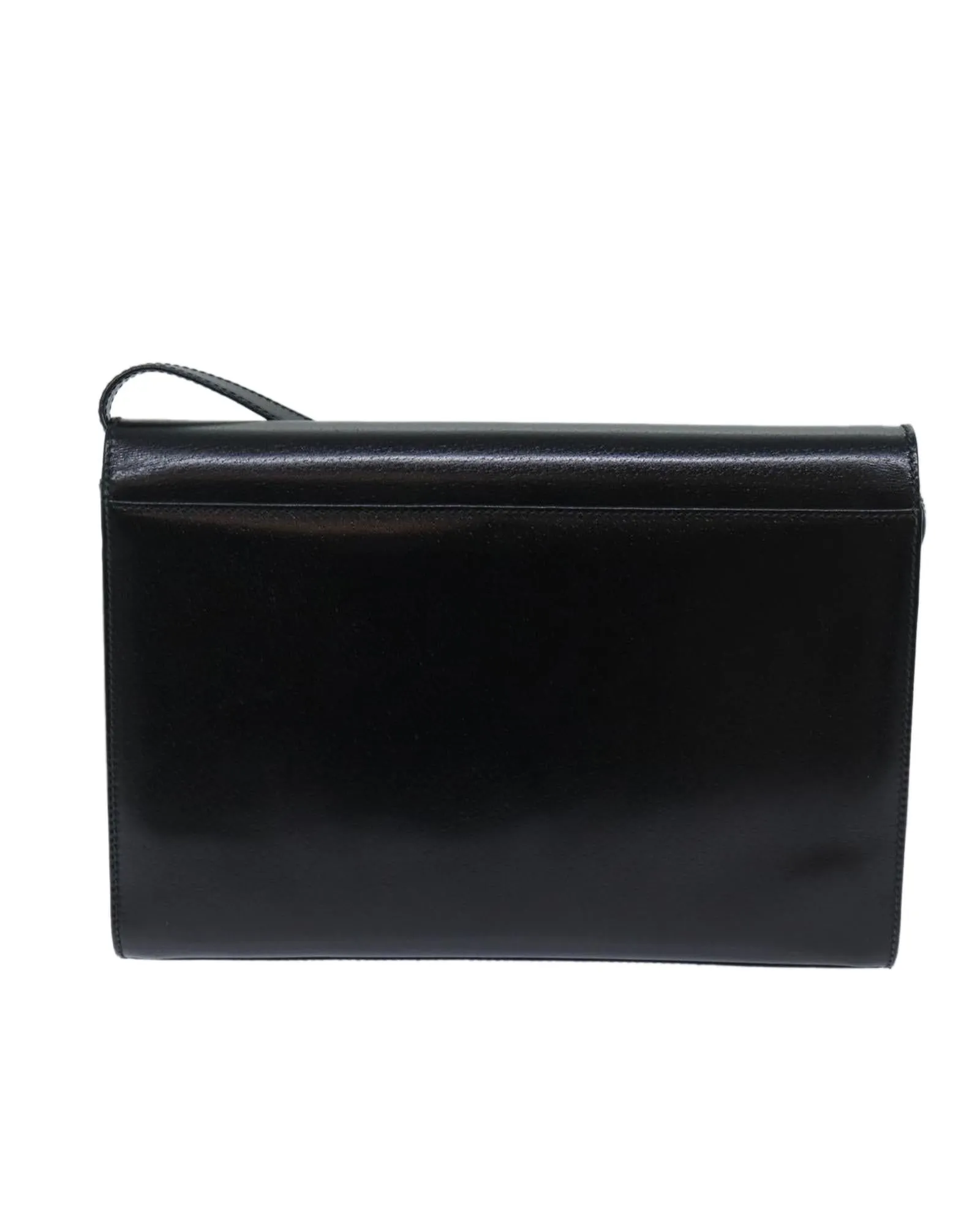 Black Leather Shoulder Bag with Ready Lock Closure