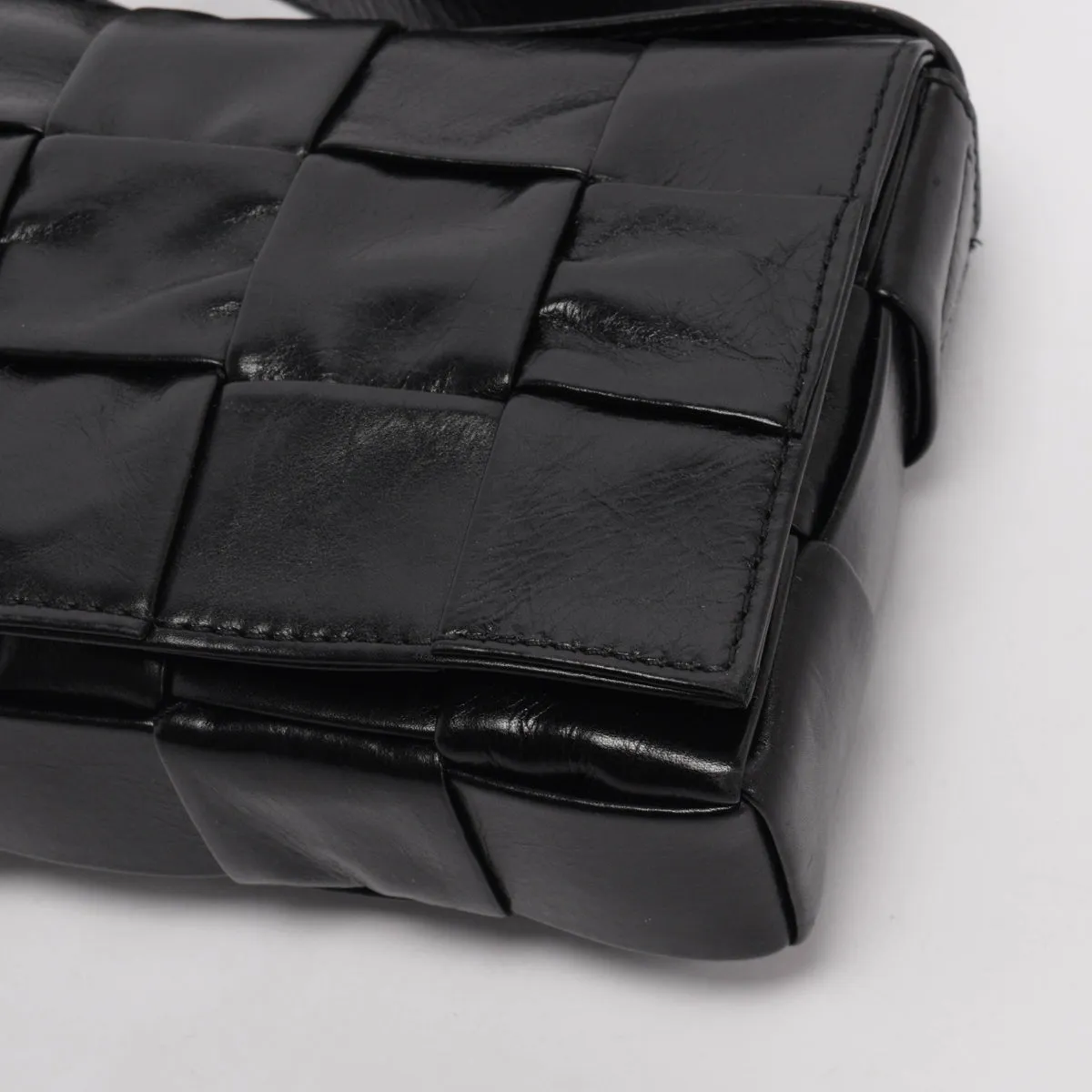 Bottega Veneta Black Intrecciato Cassette Bag