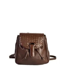 Bottega Veneta Vintage Intrecciato Brown Woven Leather Mini Backpack