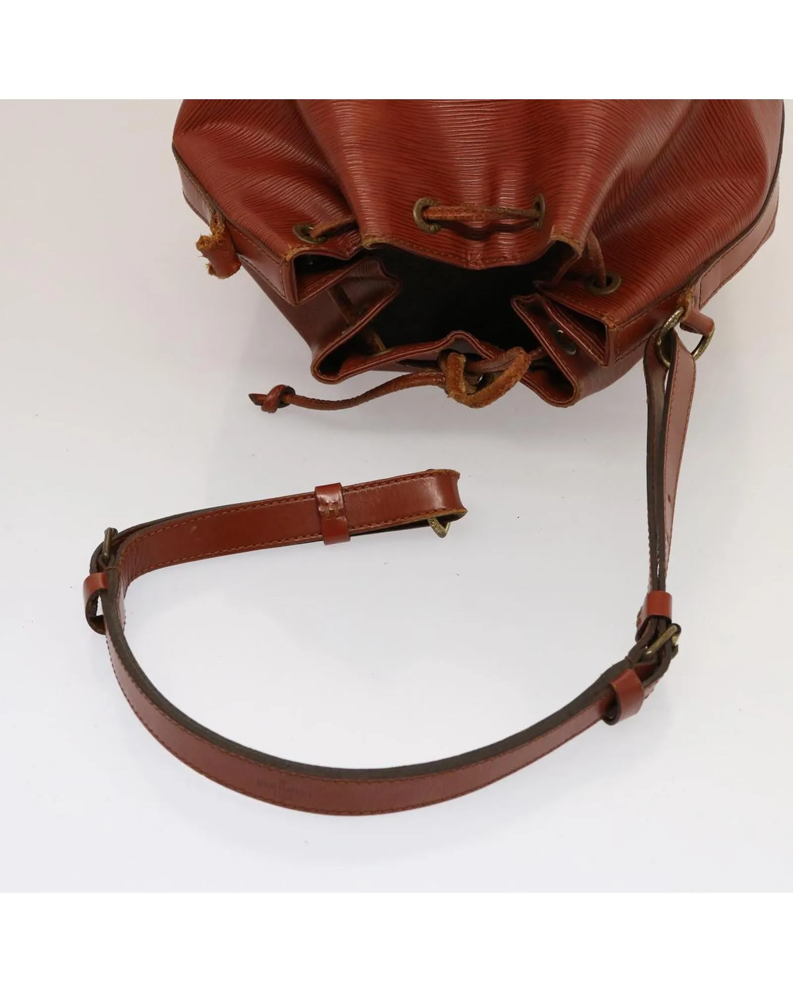 Brown Epi Leather Shoulder Bag with Adjustable Strap - Preowned