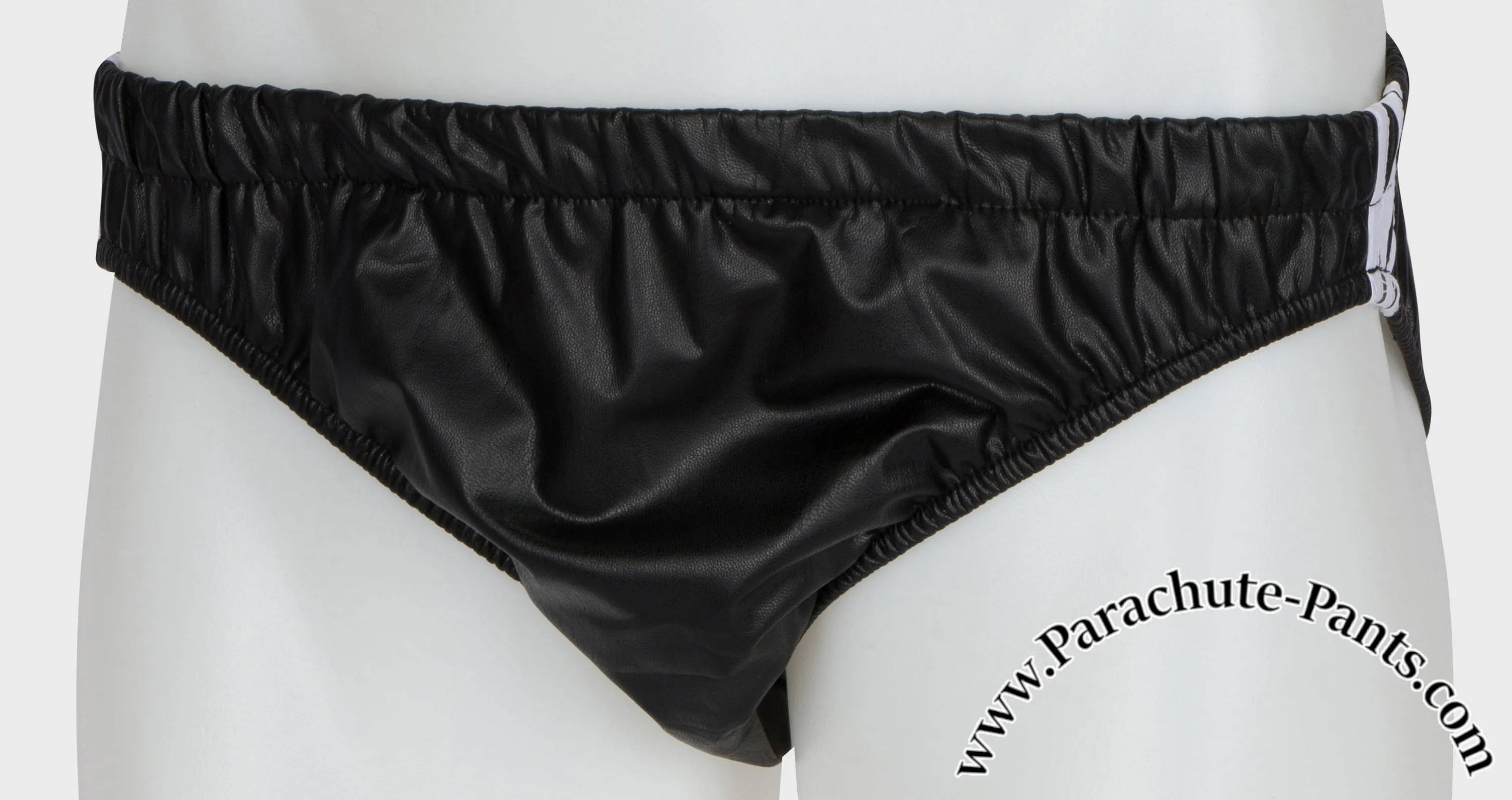 Bruno Black Faux Leather 3-Stripe Underwear