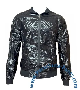 Bruno Black Shiny Thin Nylon Wind Jacket