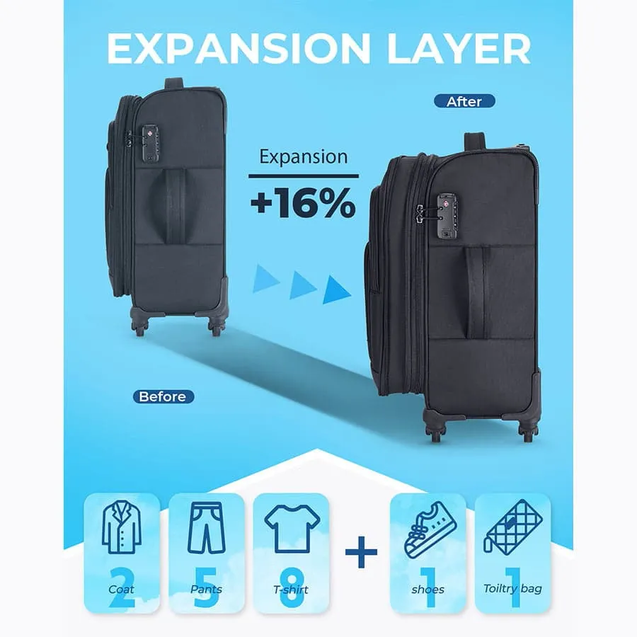 Carry-on Lightweight Travel Suitcase Set