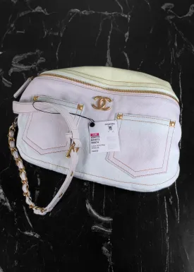 Chanel Printed Denim & Gold-Tone Metal Large Waist Bag