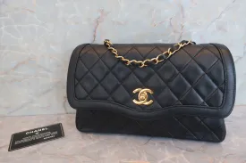 CHANEL/シャネル マトラッセWフラップWチェーンショルダーバッグ ラムスキン ブラック/ゴールド金具 ショルダーバッグ 600080039