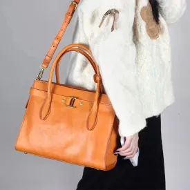 Classic Design Cowhide Leather Ladies Shoulder Bag For Business