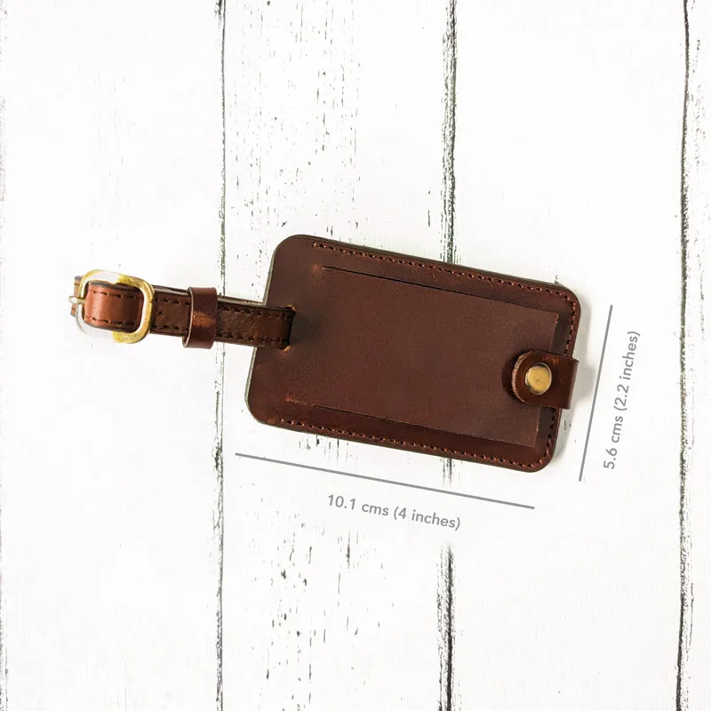 Classic Luggage Tag - Cognac Brown