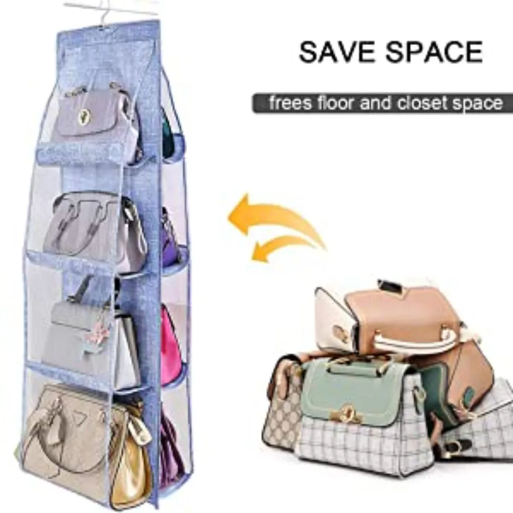 Clear Closet Hanging Handbag Organizer