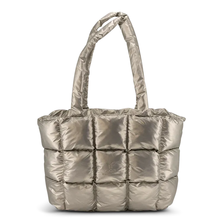 C.O.B by CULTURE OF BRAVE BIGTIME TOTE HANDBAG | CHAMPAGNE