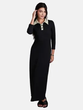 Contrast Collared Rib Dress