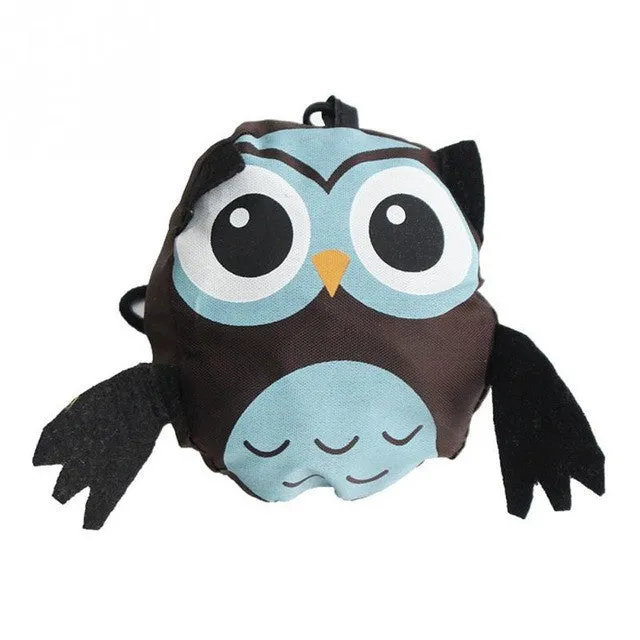 Cute Animal Owl Shape Folding Shopping Bag Eco Friendly Ladies Gift Foldable Reusable Tote Bag Portable Travel Shoulder Bag