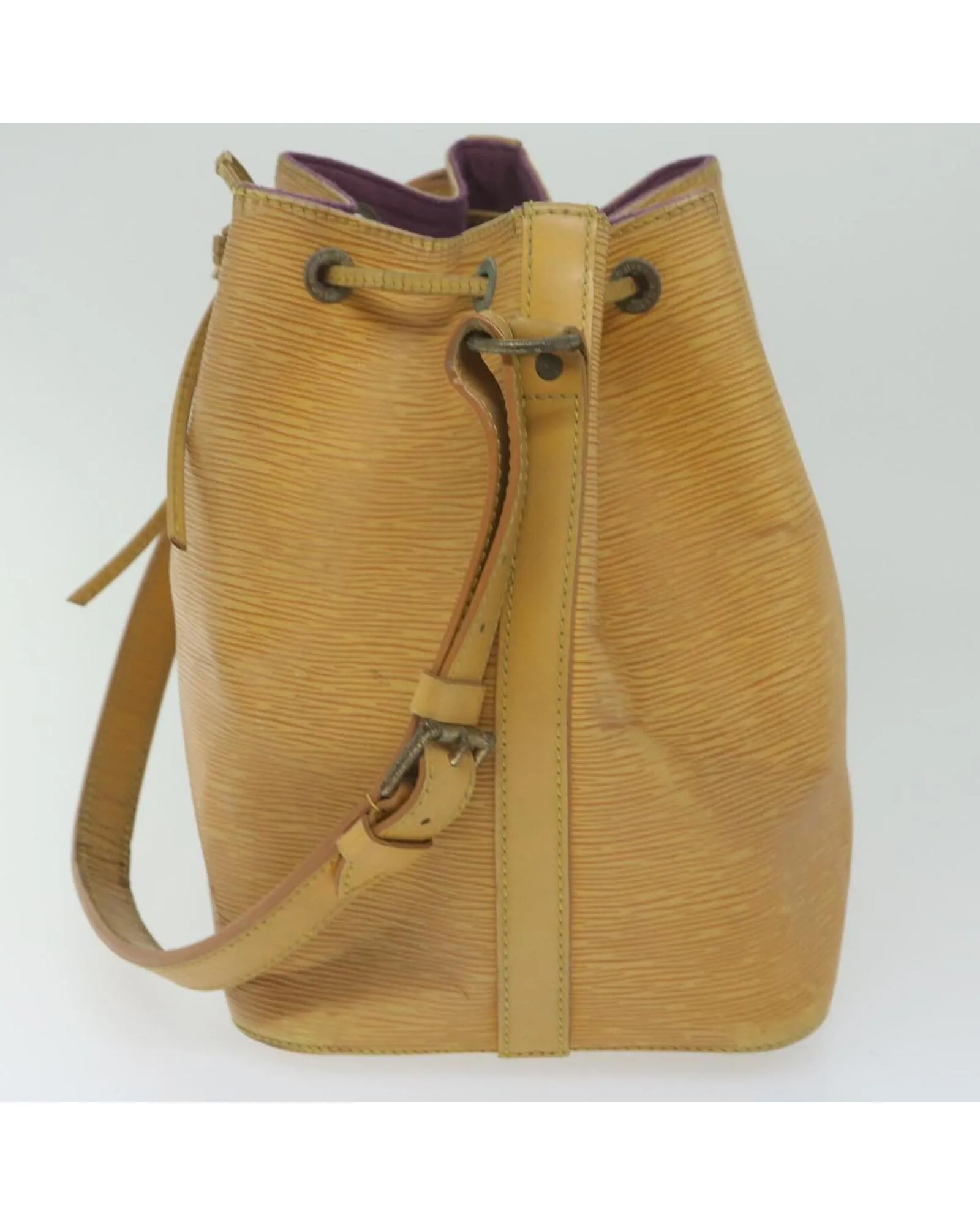 Epi Leather Petit Noe Shoulder Bag with Adjustable Strap and Multiple Compartments