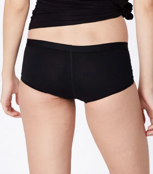 Fair Trade Ethical Womens Boyleg Underwear Black