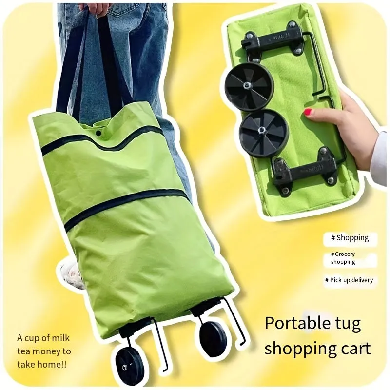 Folding Trolley Cart Spacious Portable Ecofriendly Shopping Solution