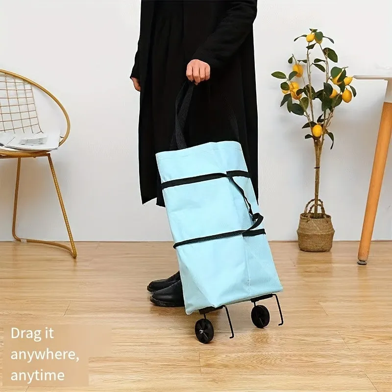 Folding Trolley Cart Spacious Portable Ecofriendly Shopping Solution