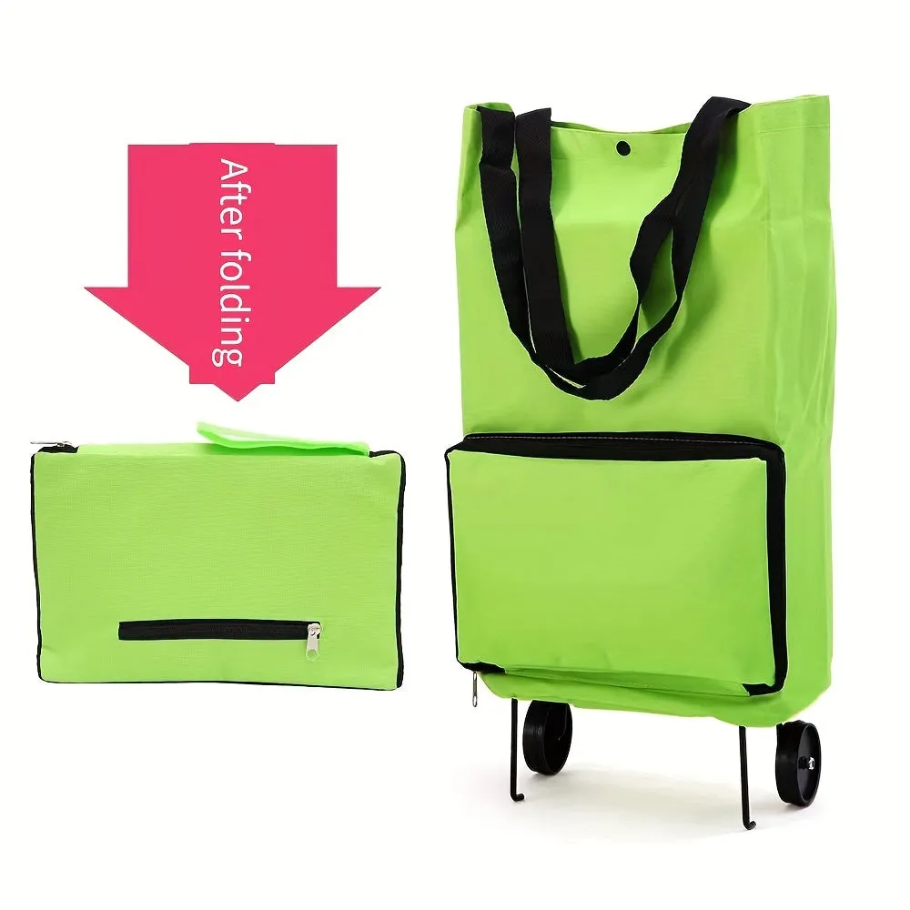 Folding Trolley Cart Spacious Portable Ecofriendly Shopping Solution