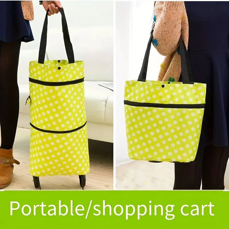 Folding Trolley Cart Spacious Portable Ecofriendly Shopping Solution