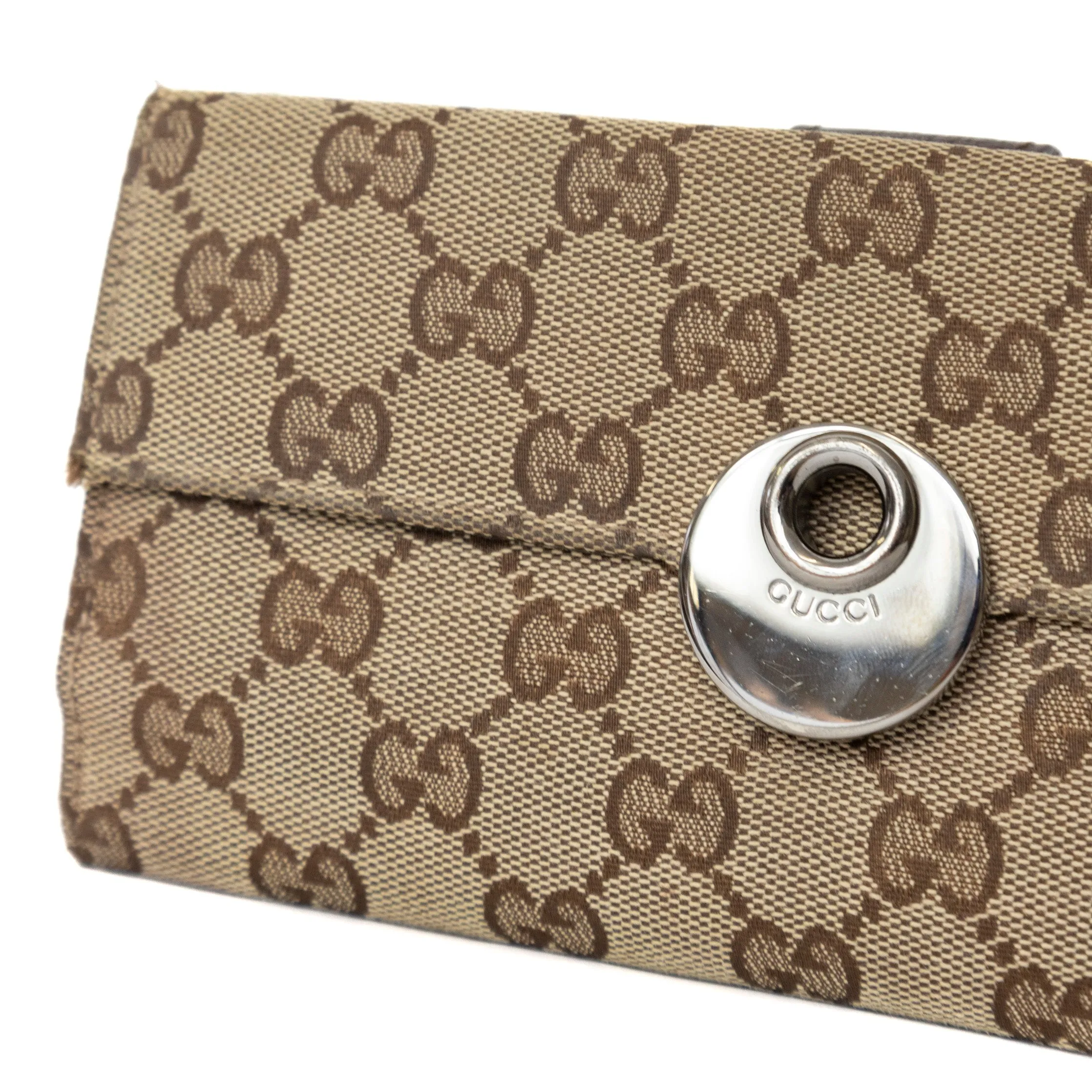 Gucci Monogram Wallet with Disc Closure