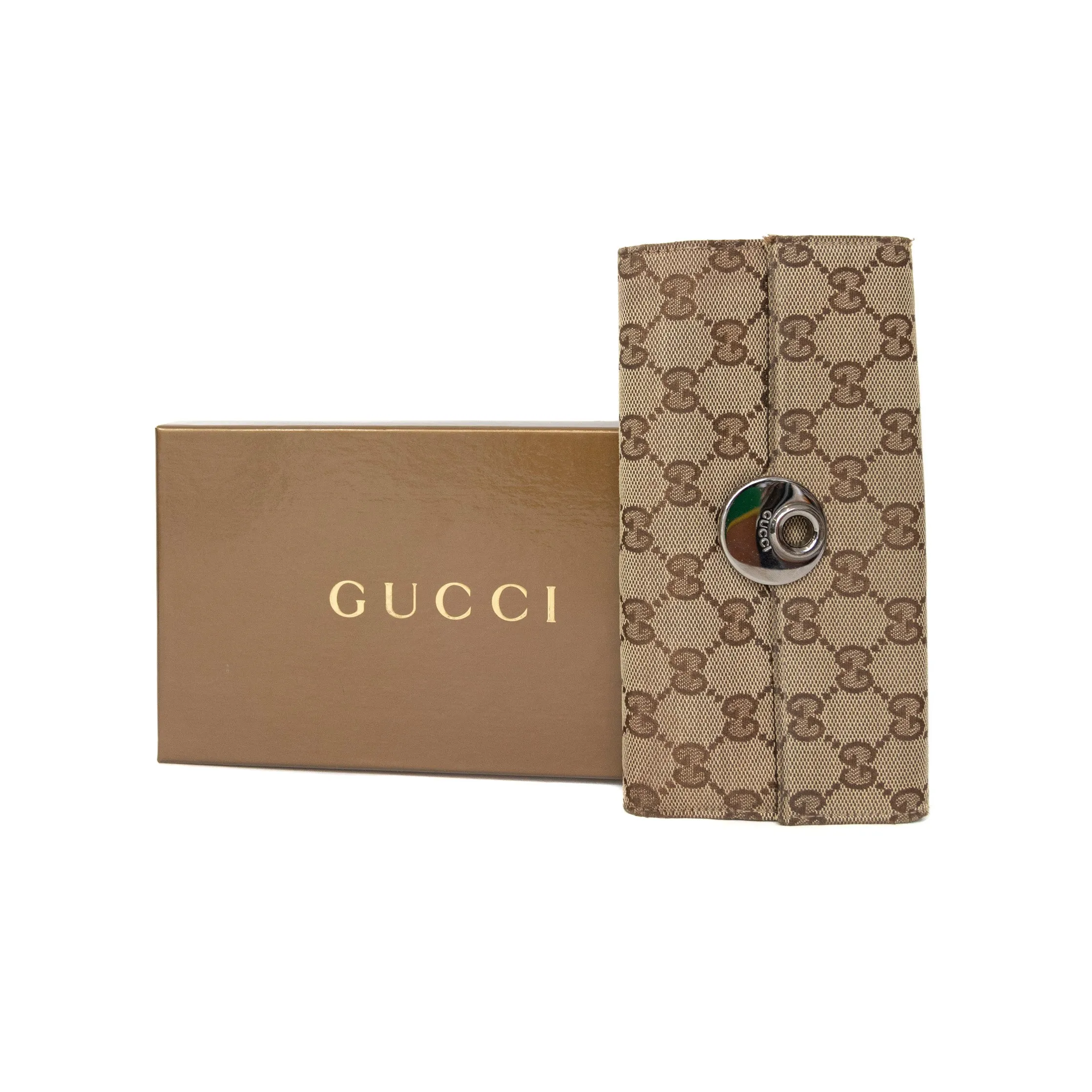 Gucci Monogram Wallet with Disc Closure