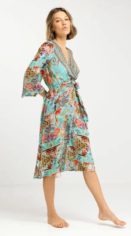 Inoa - Palermo Bell Sleeve Cross Over Dress - last one