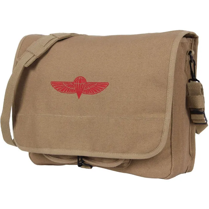 Khaki - Israeli Paratrooper Shoulder Bag with Emblem