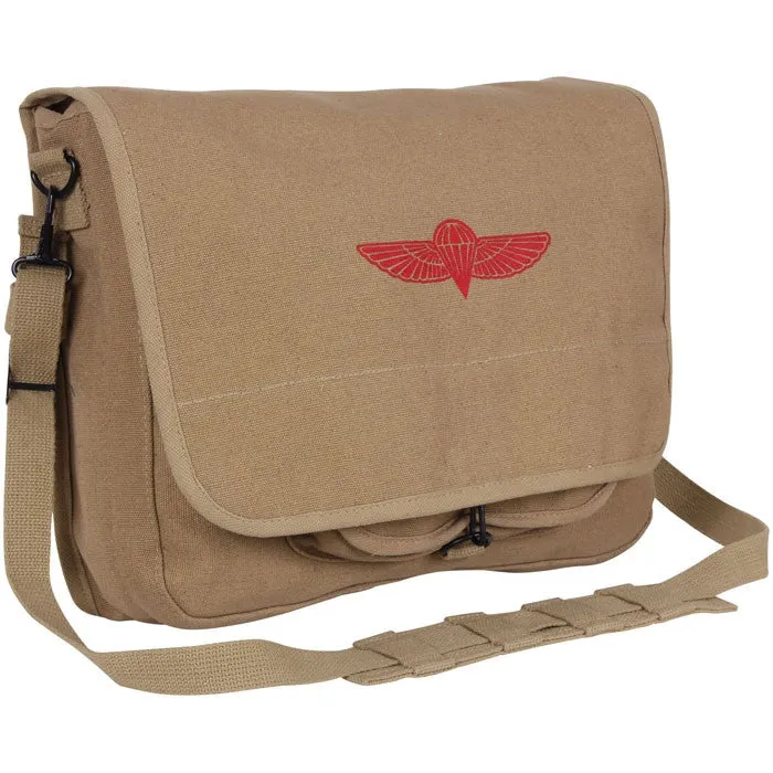 Khaki - Israeli Paratrooper Shoulder Bag with Emblem