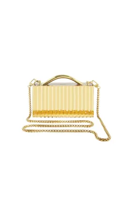 L'afshar Philo Gold Mirrior Clutch