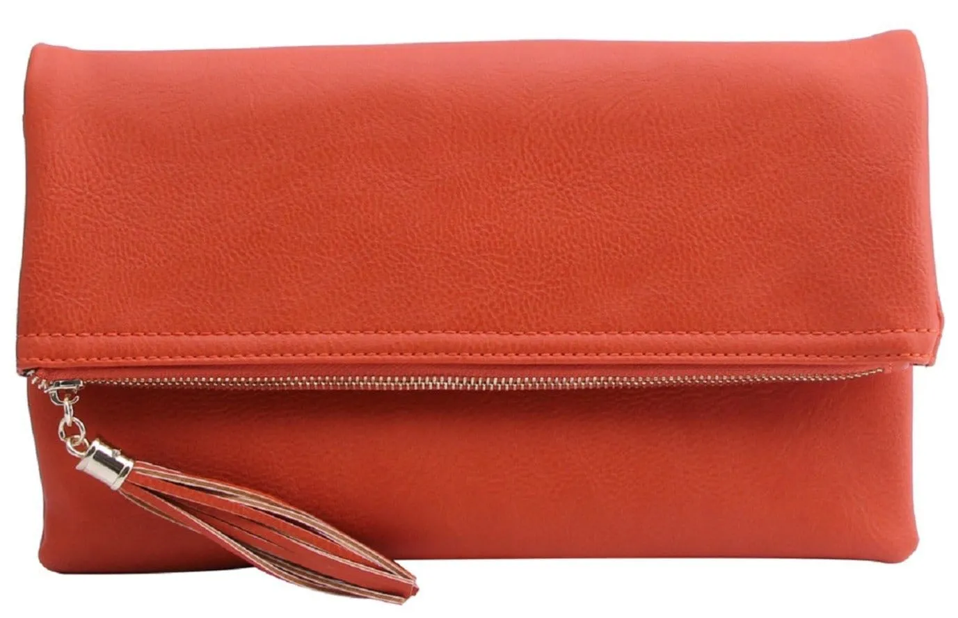 LP048 Pamela Envelope Zipper Clutch/Crossbody With Tassel