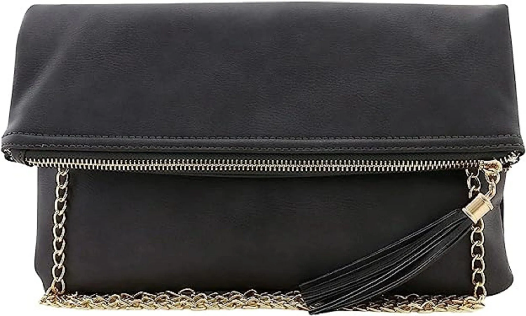 LP048 Pamela Envelope Zipper Clutch/Crossbody With Tassel